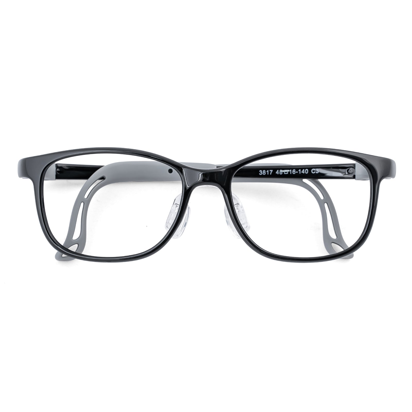Luna black gray kids prescription glasses