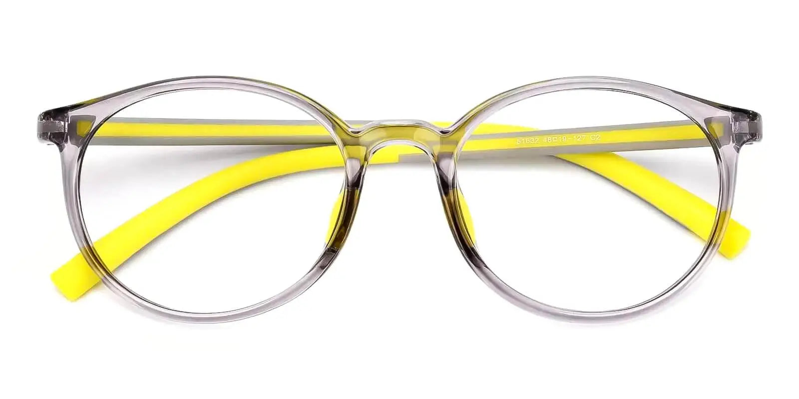 Momentous - Oval Clear Gray Yellow Eyeglasses Frame
