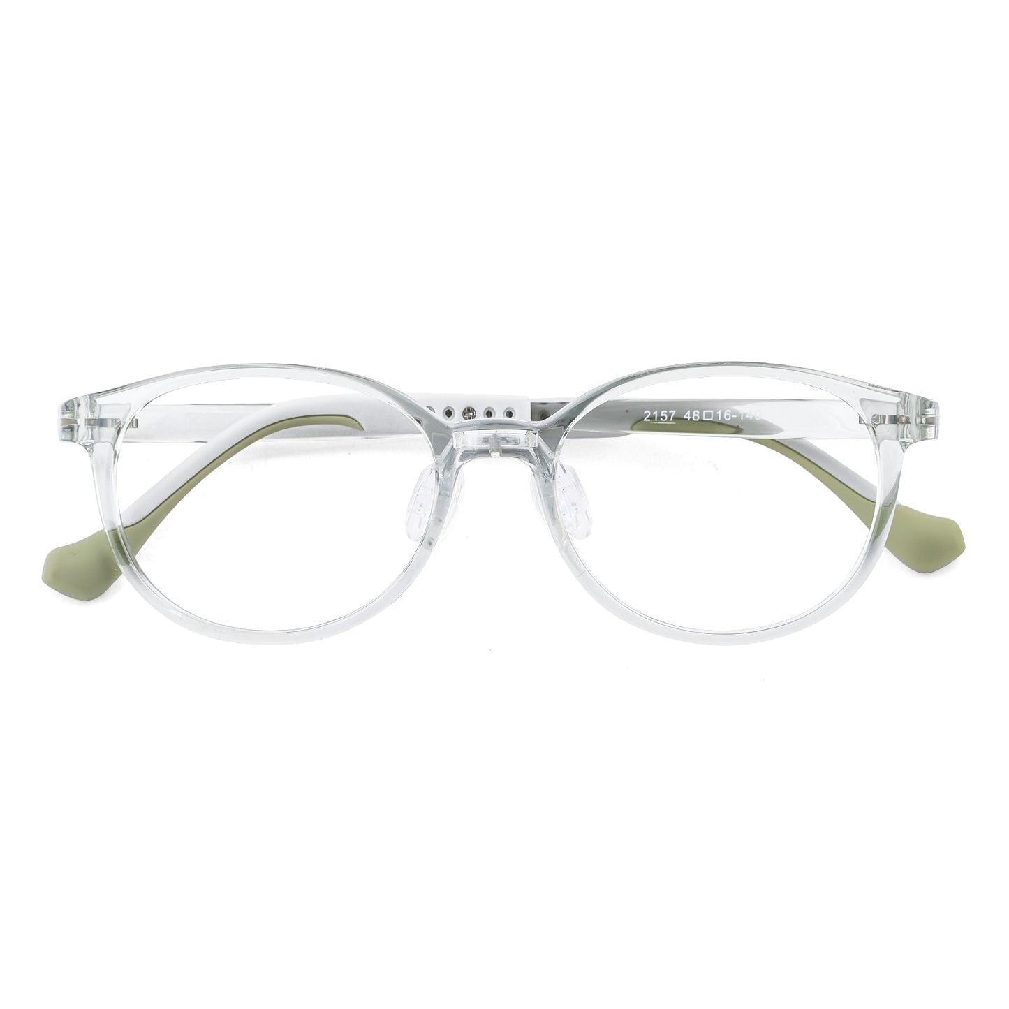 Theo clear green kids prescription glasses