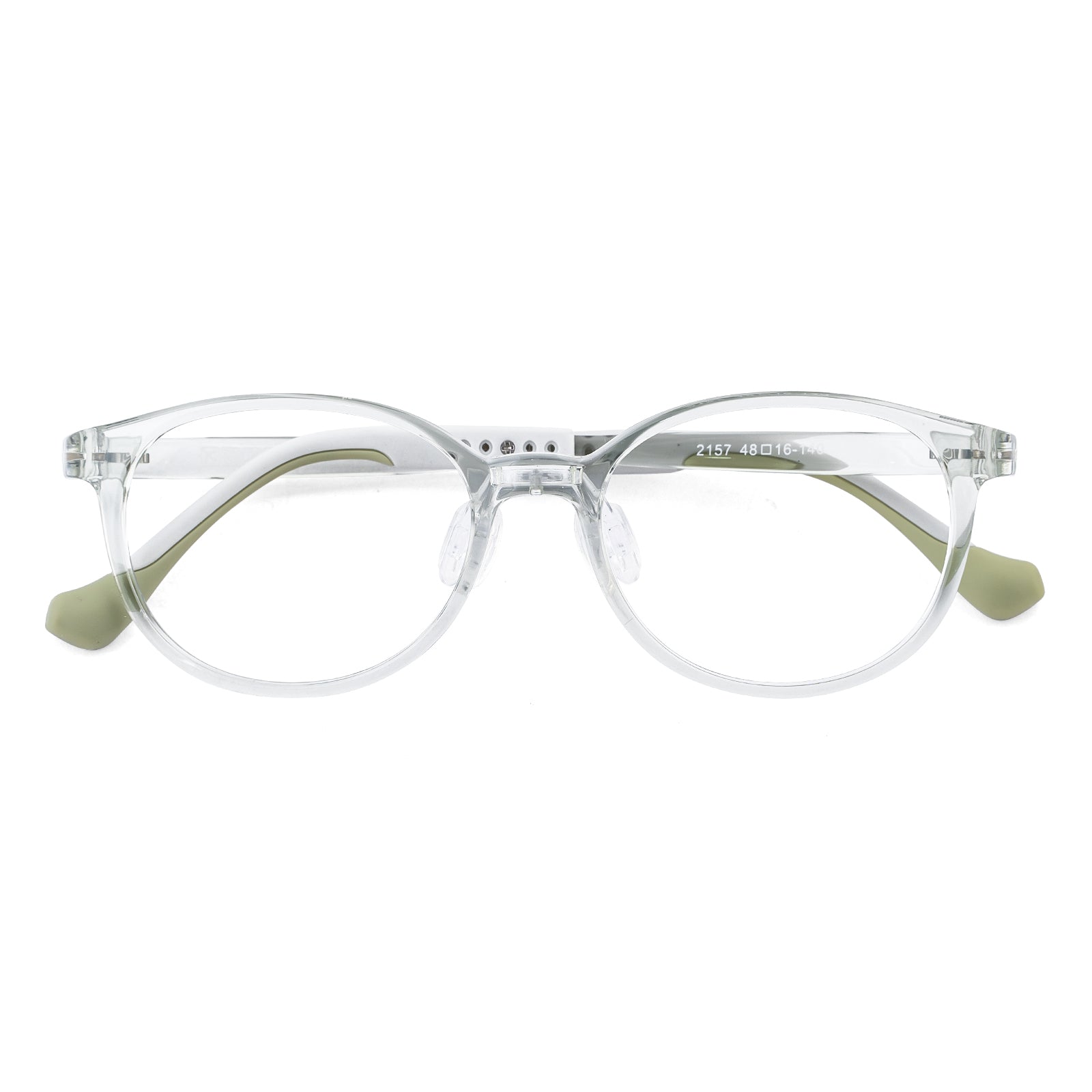 Theo clear green kids prescription glasses