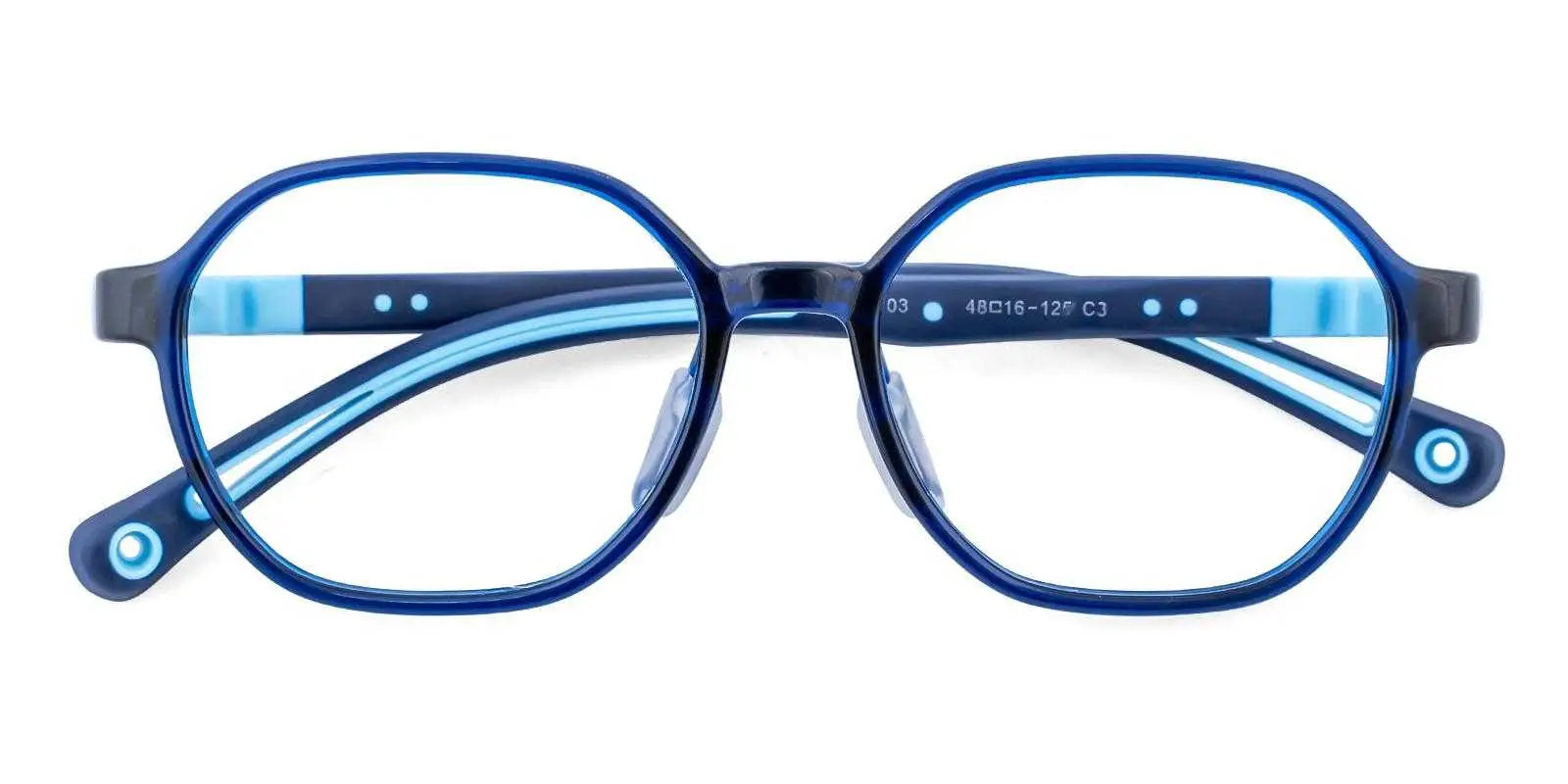 Campbell - Kid's Oval Blue Eyeglasses Frame