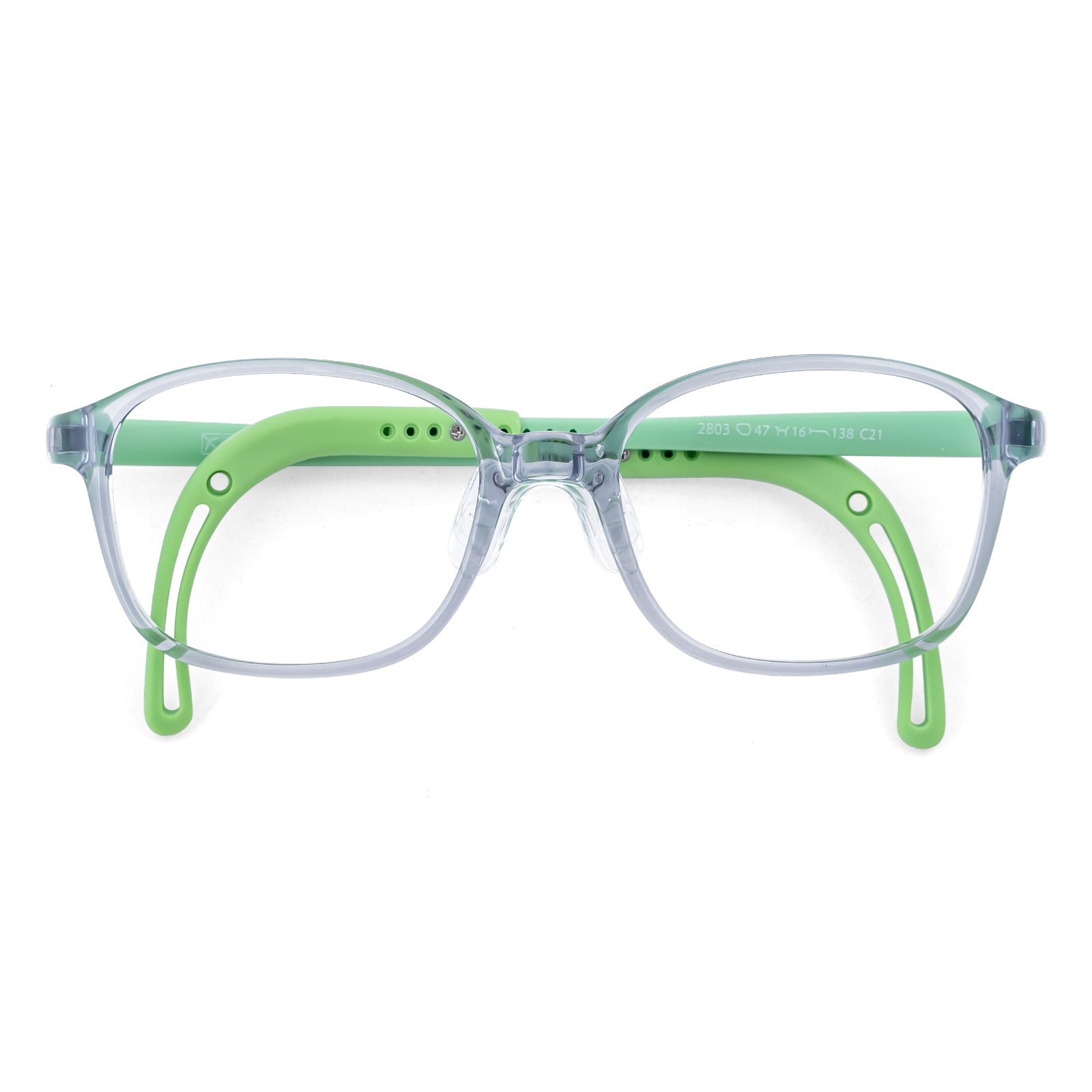 Leo clear green kids prescription glasses