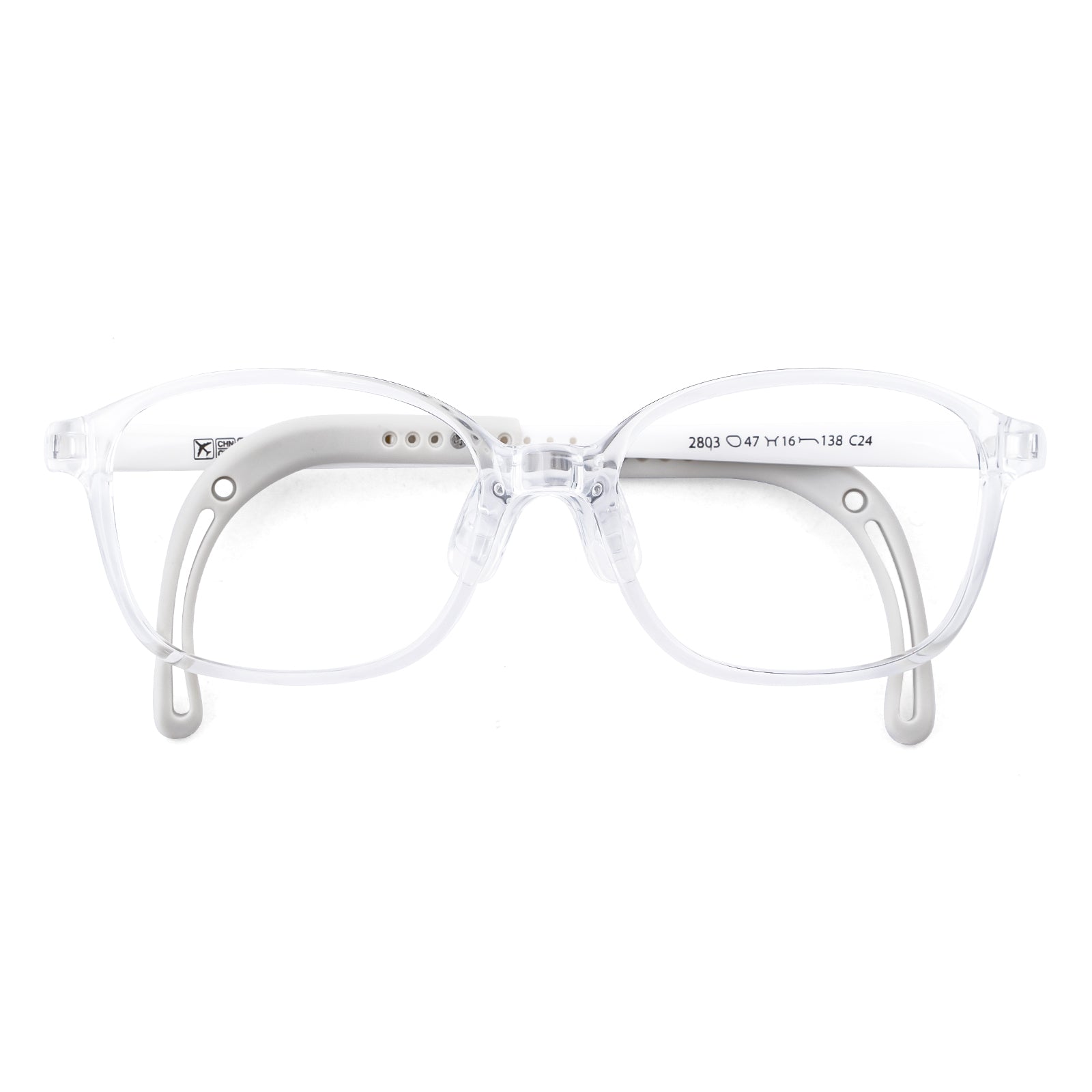 Leo clear white kids prescription glasses