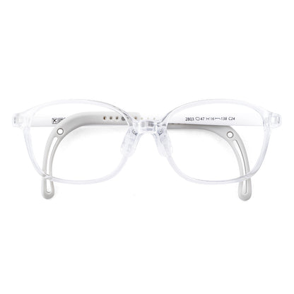color:Clear-White | Leo clear white kids prescription glasses