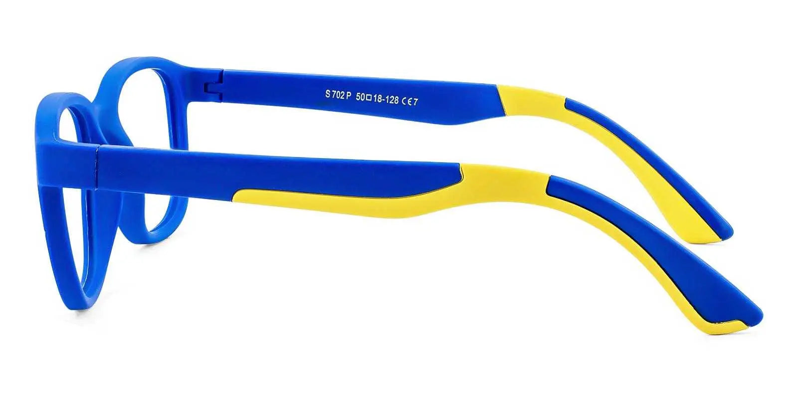 Square Blue Yellow Kids Eyeglasses TR90 Frame | Potato Glasses