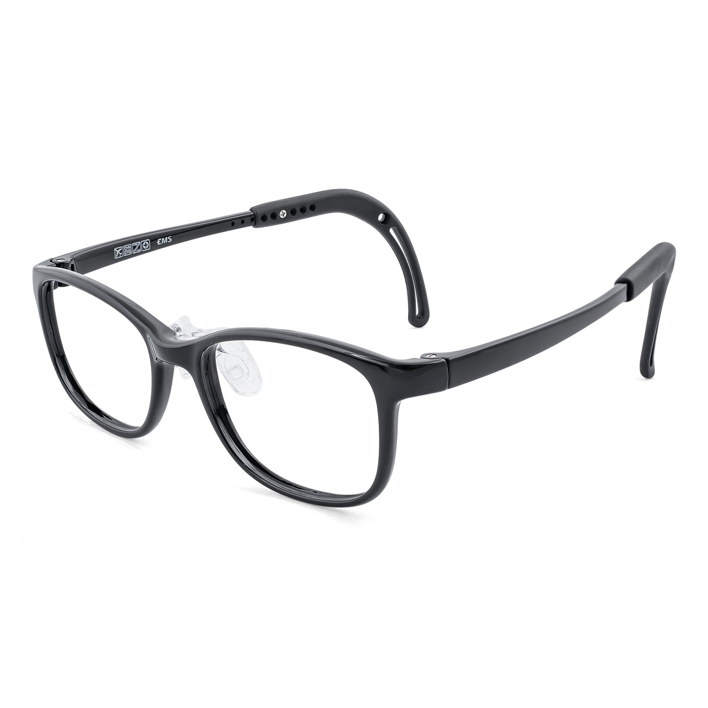 Lily black kids glasses angle view