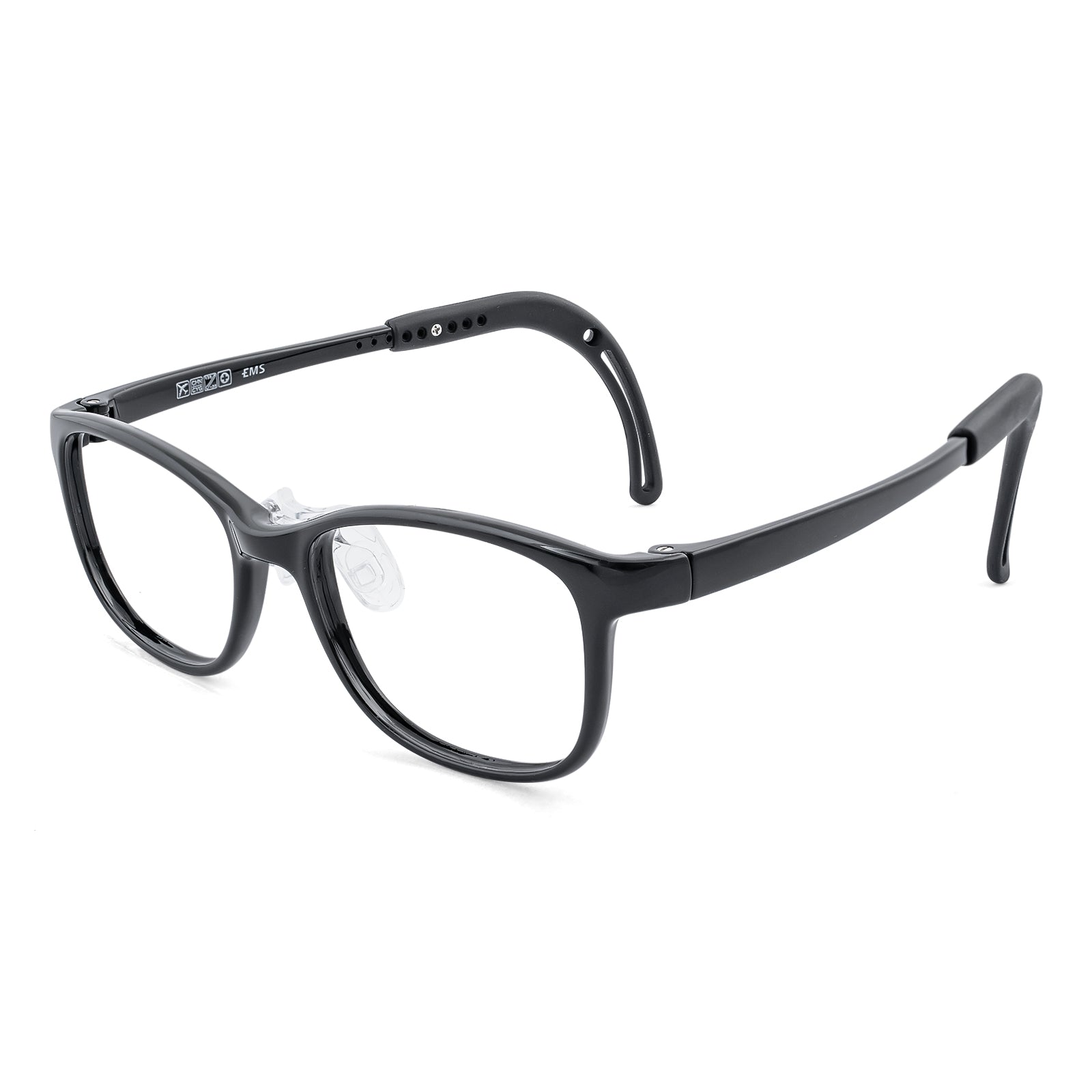 Lily black kids glasses angle view