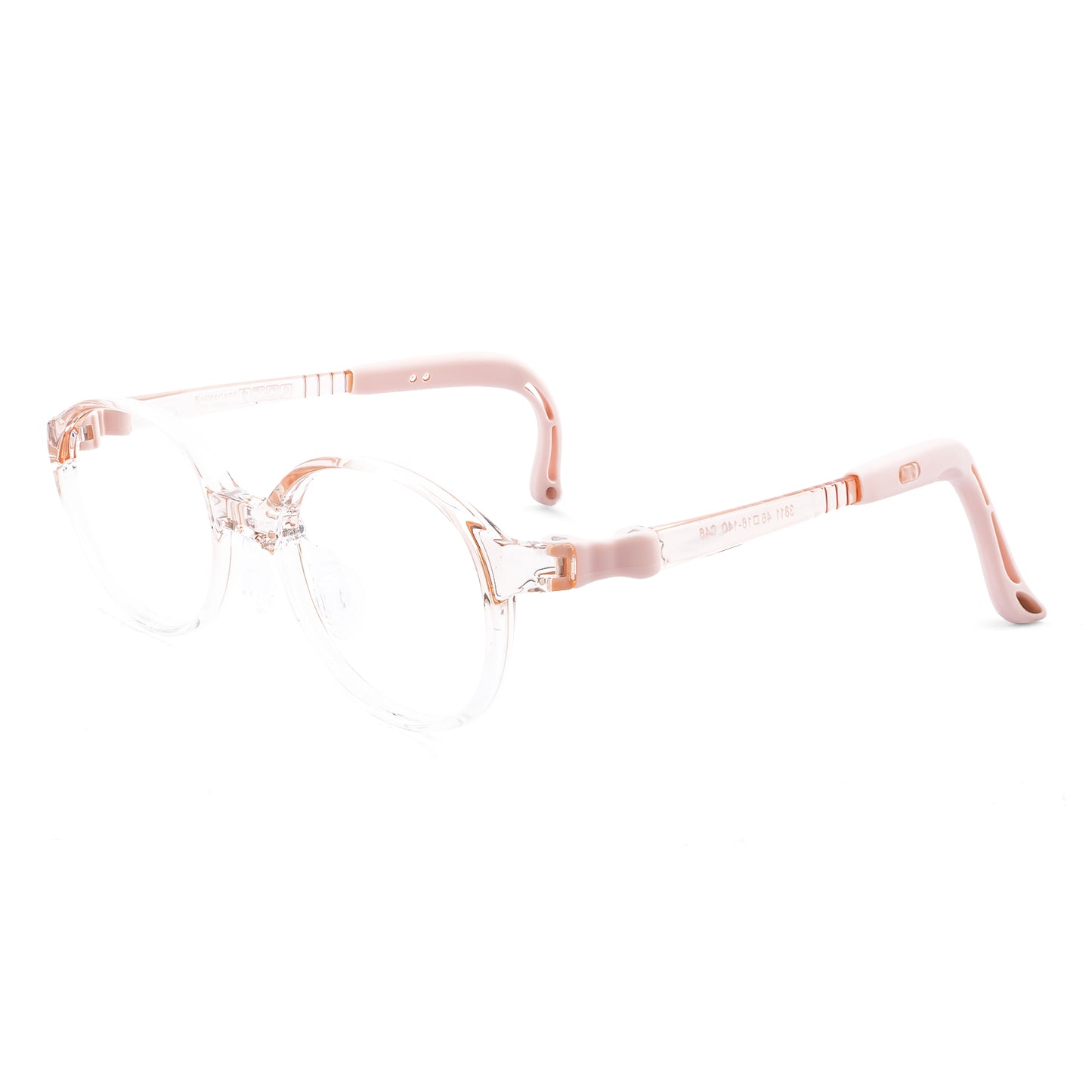 Teddy light orange kids glasses angle view