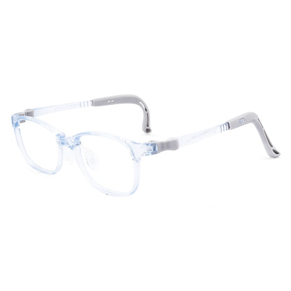 color:Light-Blue | Luna light blue kids glasses angle view