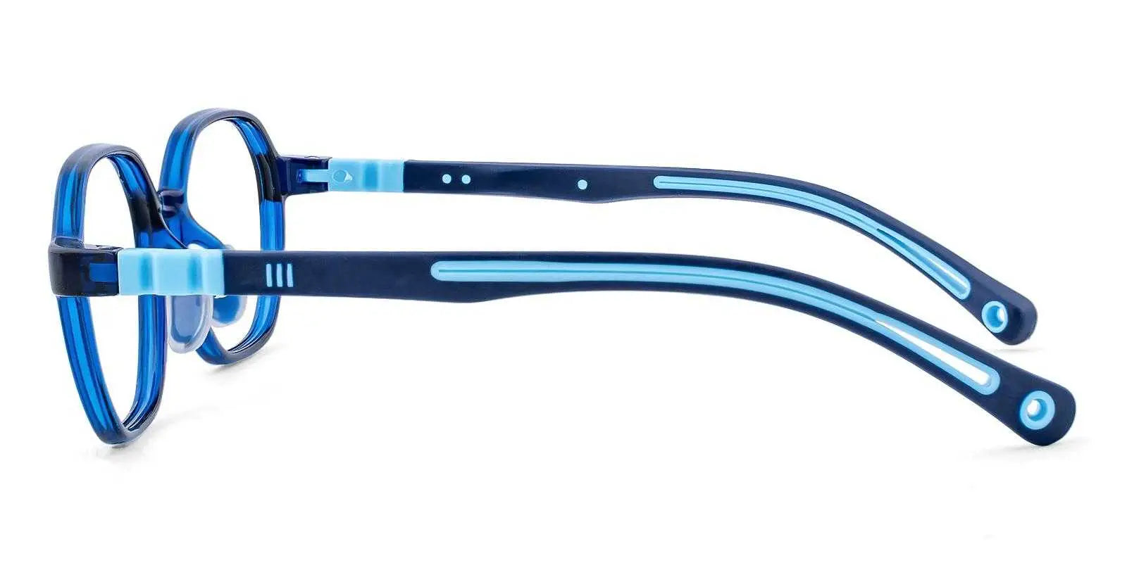 Campbell - Kid's Oval Blue Eyeglasses Frame