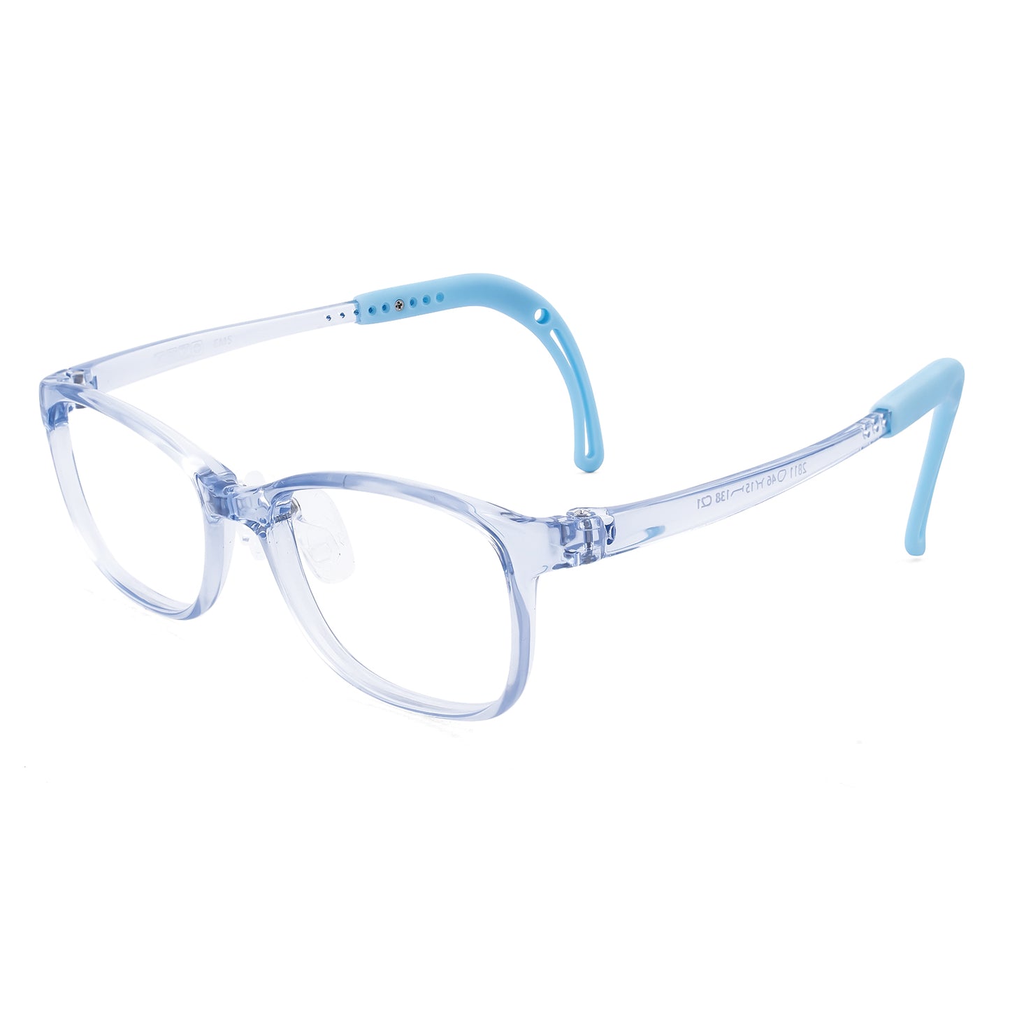 Lily light blue kids glasses angle view