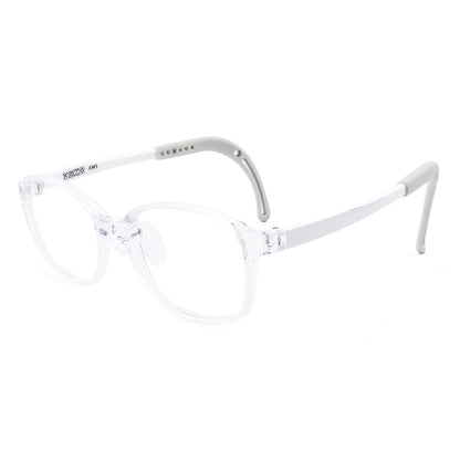 color:Clear-White | Leo clear white kids glasses angle view