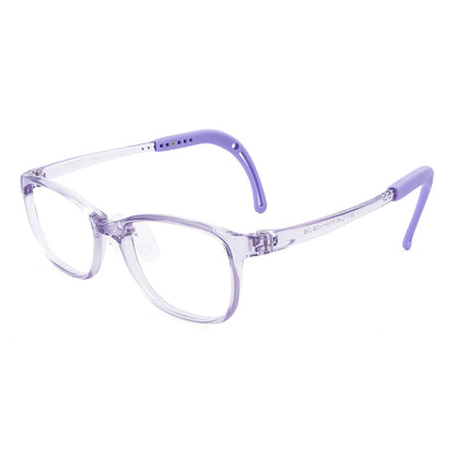 color:Clear-Purple | Lily clear purple kids glasses angle view