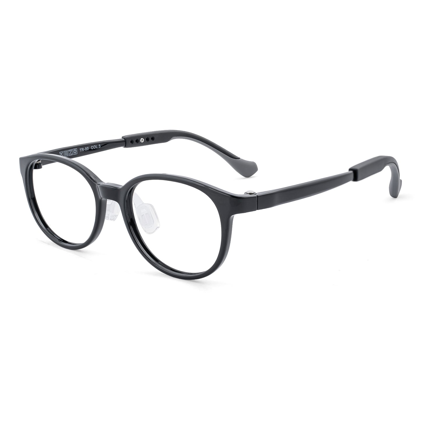 Theo black kids glasses angle view