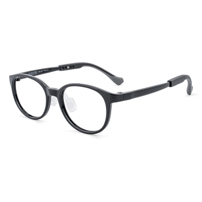 color:Black | Theo black kids glasses angle view
