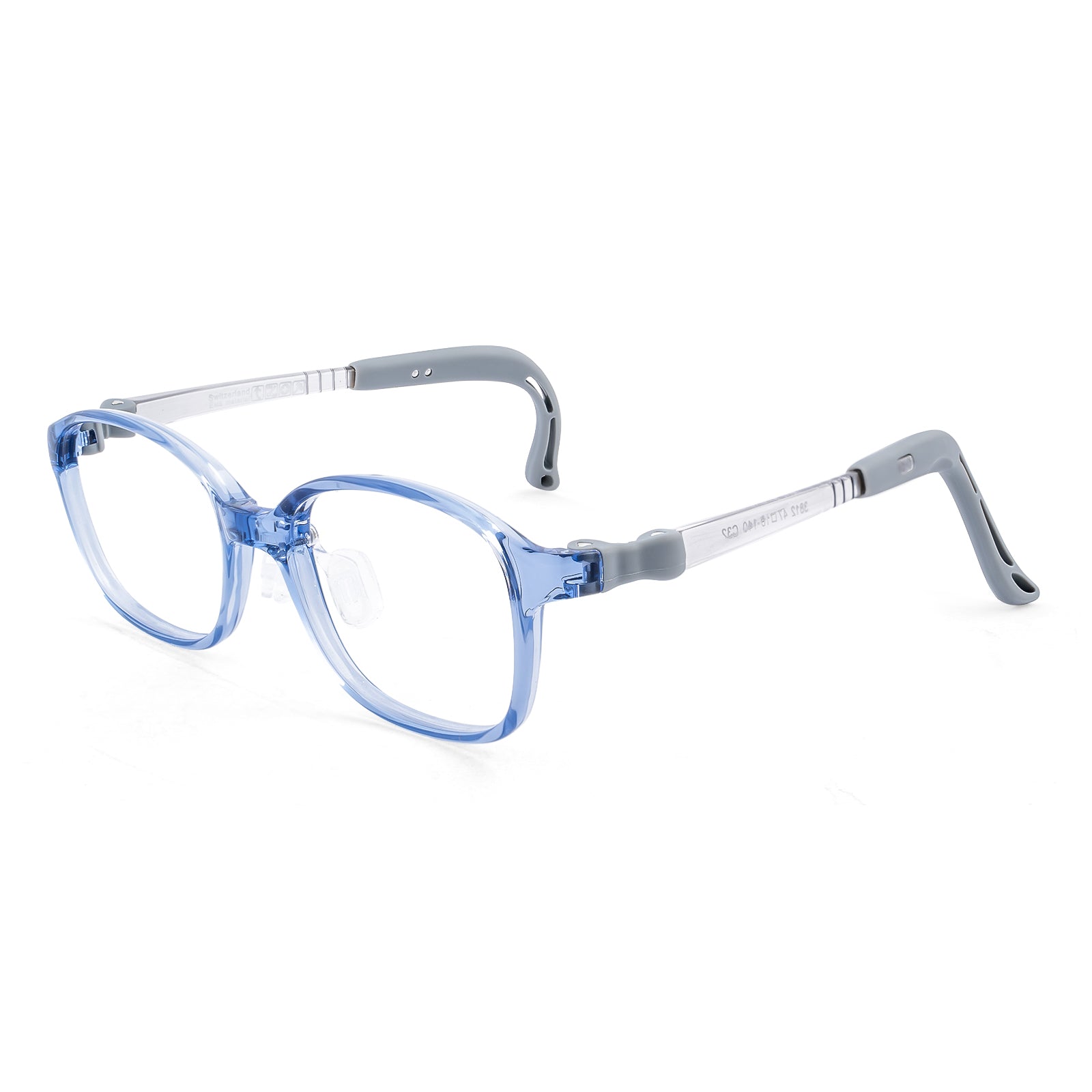 Lulu blue gray kids glasses angle view