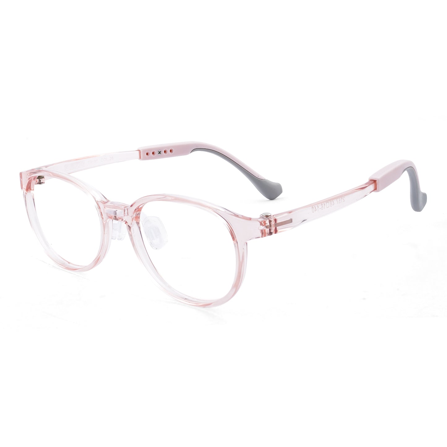Theo pink kids glasses angle view