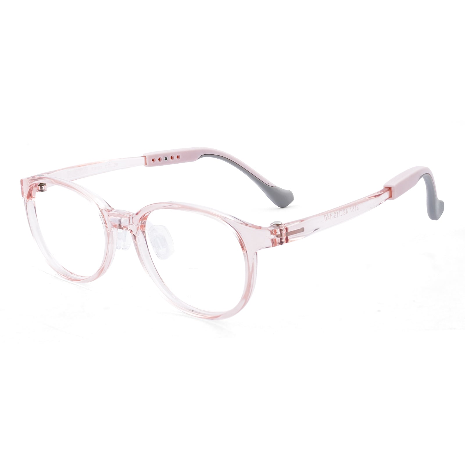 Theo pink kids glasses angle view