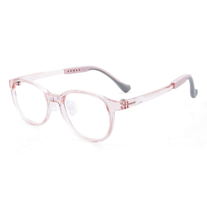 color:Pink | Theo pink kids glasses angle view