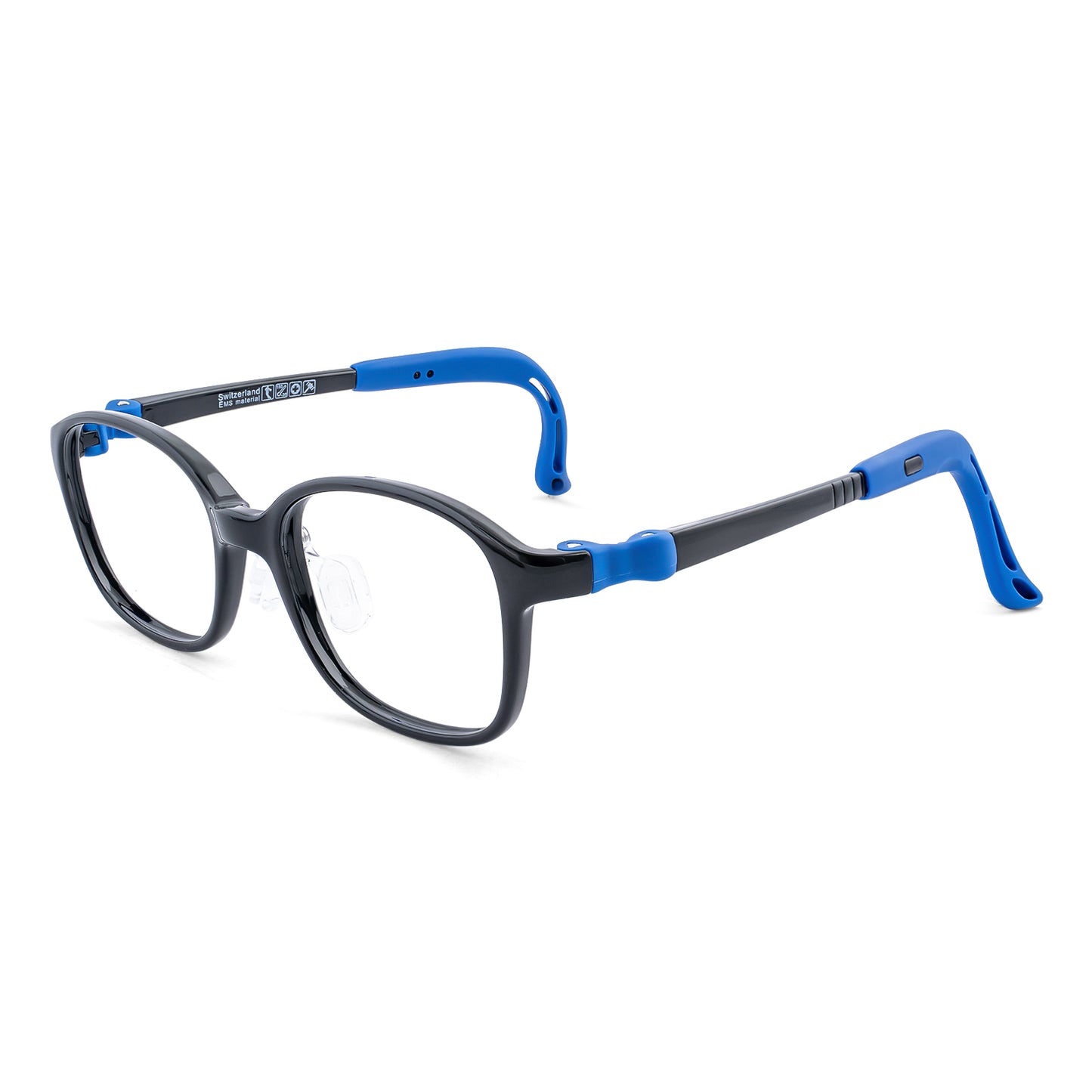 Lulu black blue kids glasses angle view