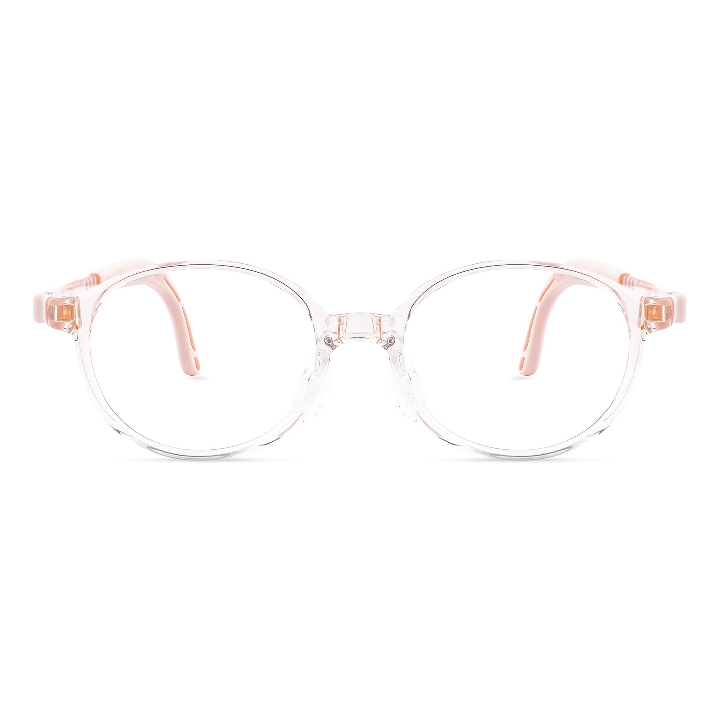 Teddy light orange kids glasses front frame detail