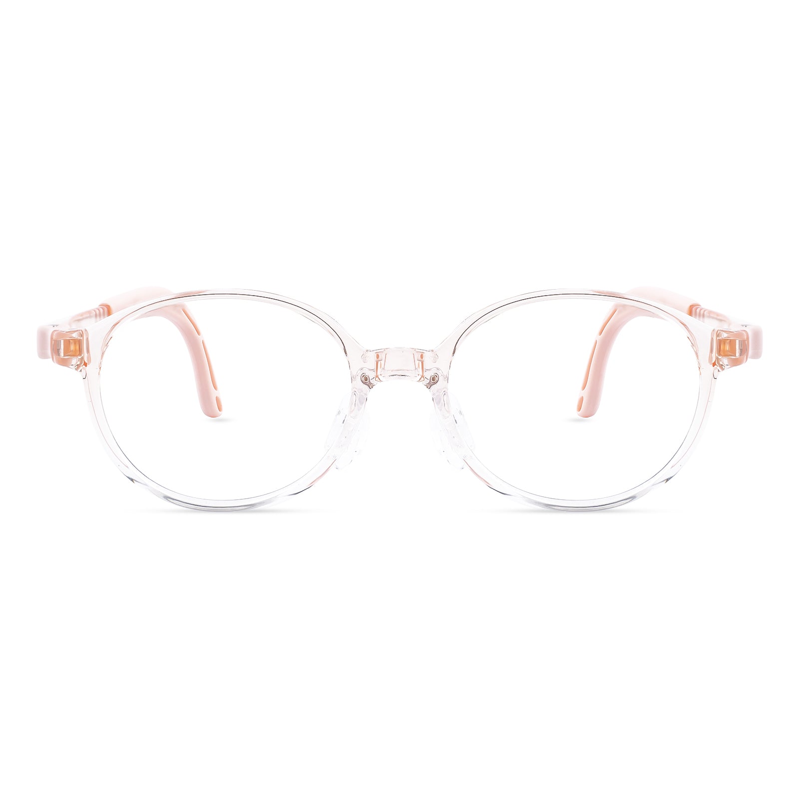 Teddy light orange kids glasses front frame detail
