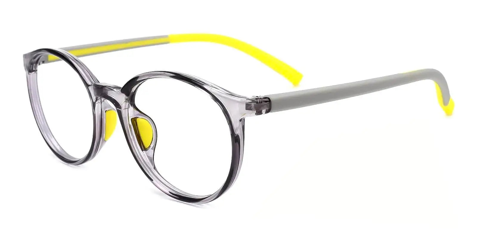 Momentous - Oval Clear Gray Yellow Eyeglasses Frame