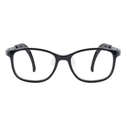 color:Black | Lily black kids glasses front frame detail