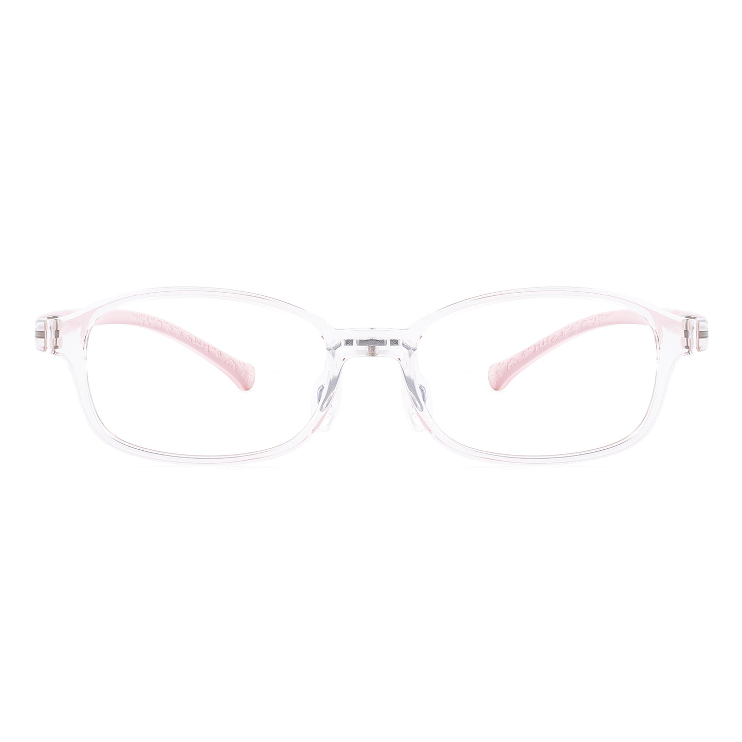 Noah pink kids glasses front frame detail