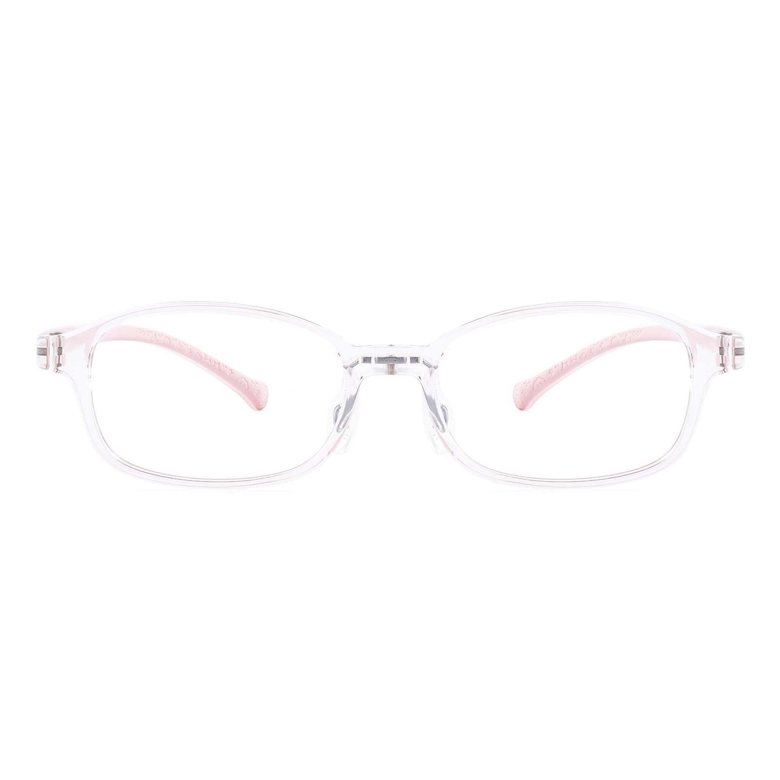 Noah pink kids glasses front frame detail