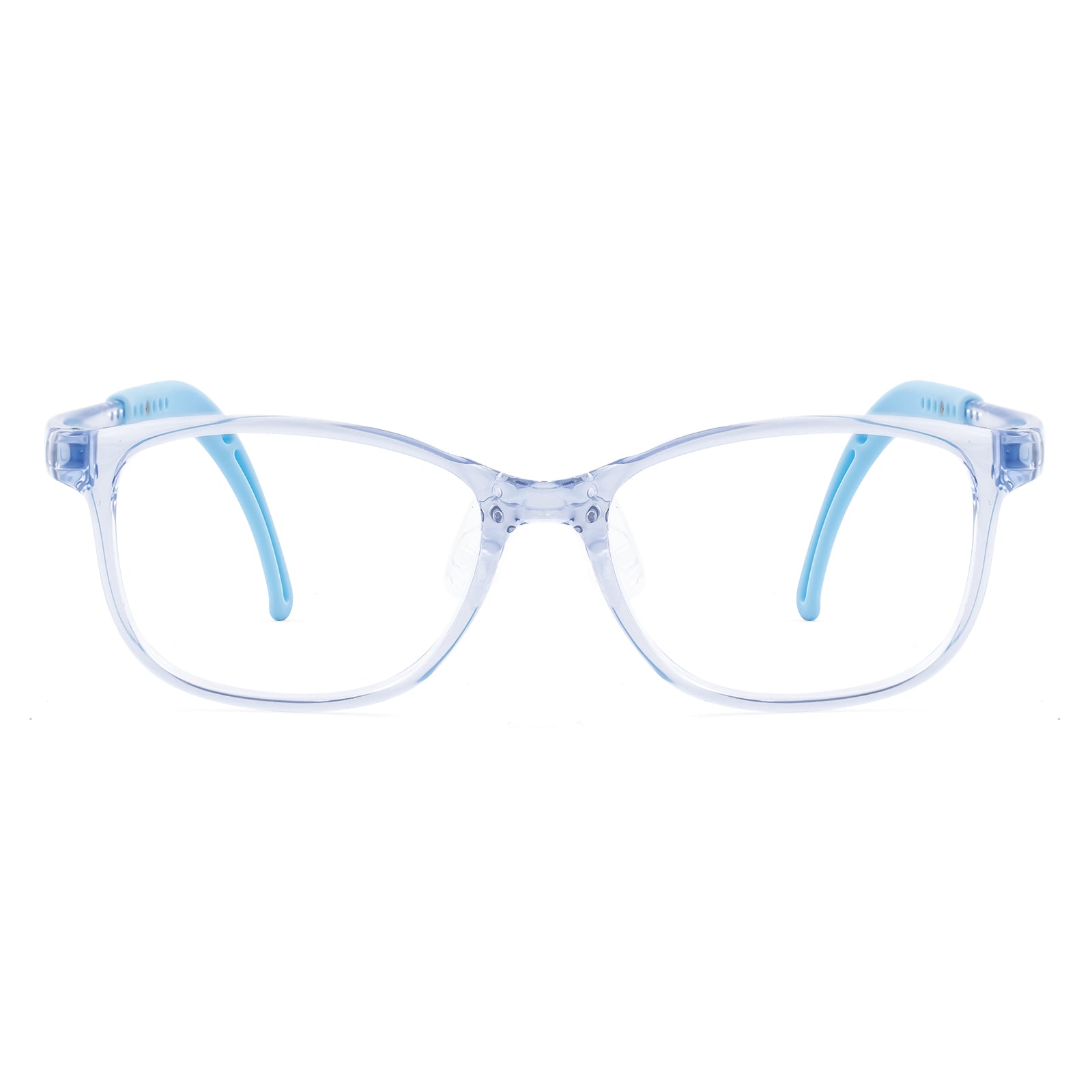 Lily light blue kids glasses front frame detail