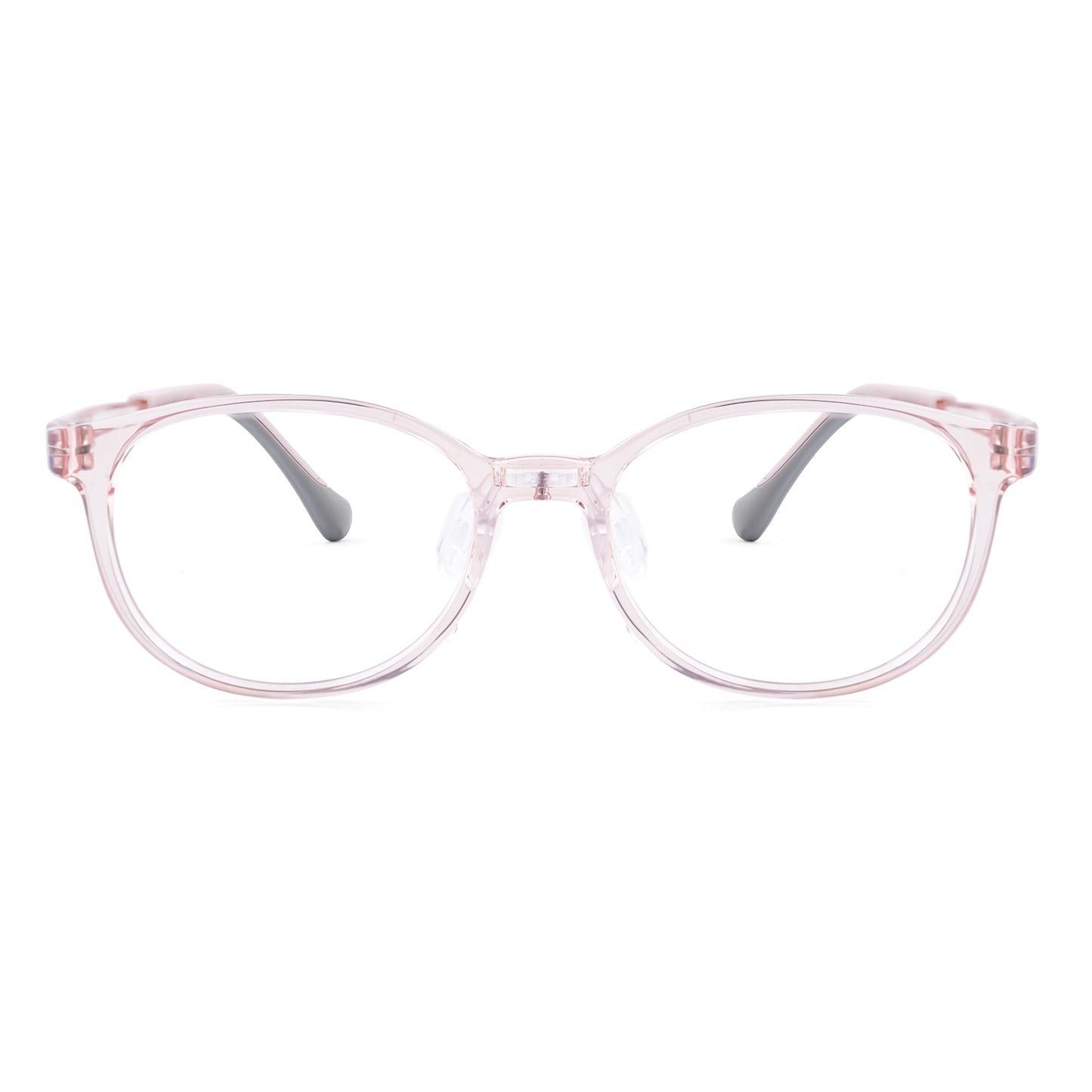Theo pink kids glasses front frame detail
