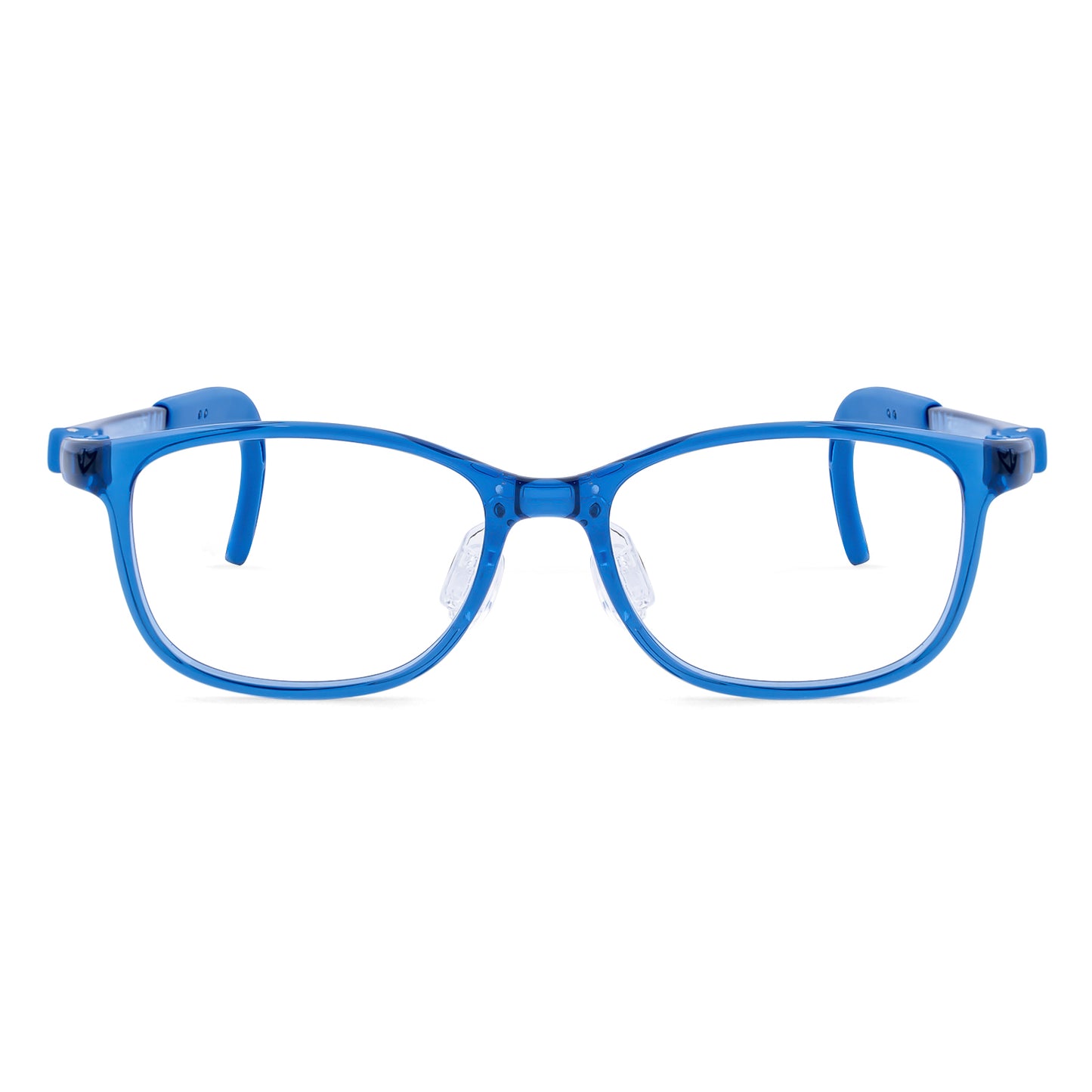 Luna blue kids glasses front frame detail