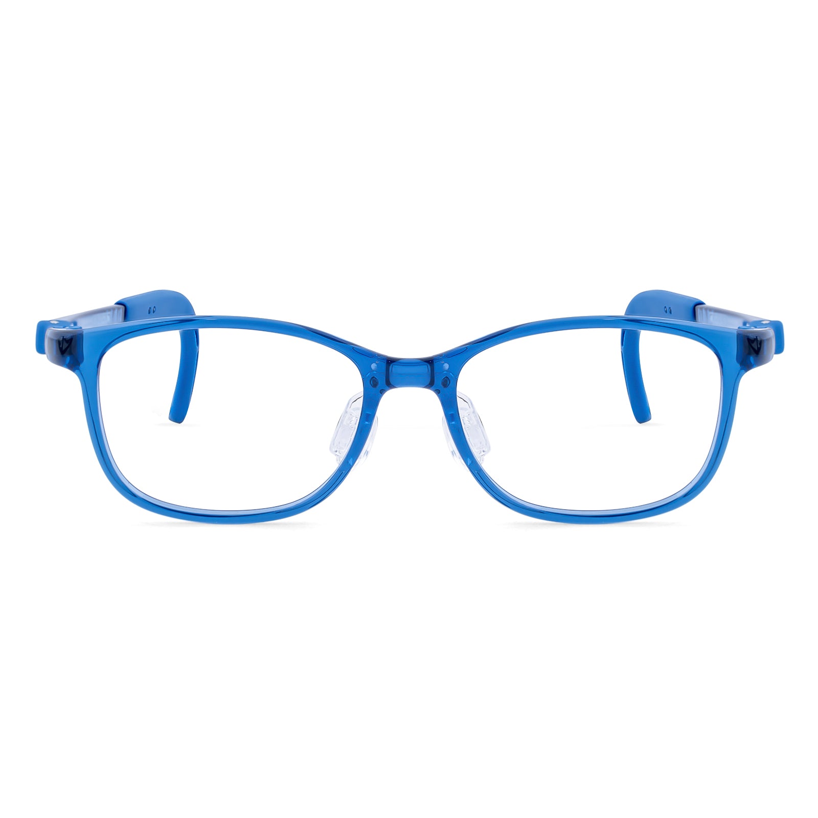 Luna blue kids glasses front frame detail