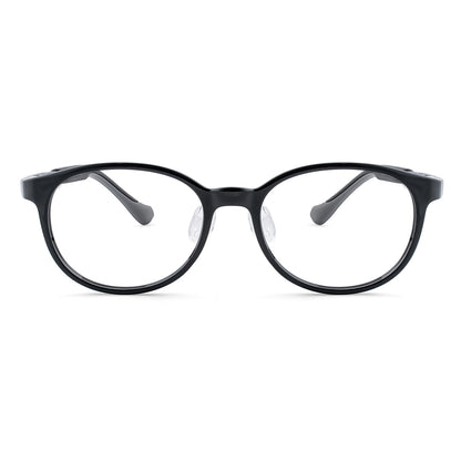 color:Black | Theo black kids glasses front frame detail