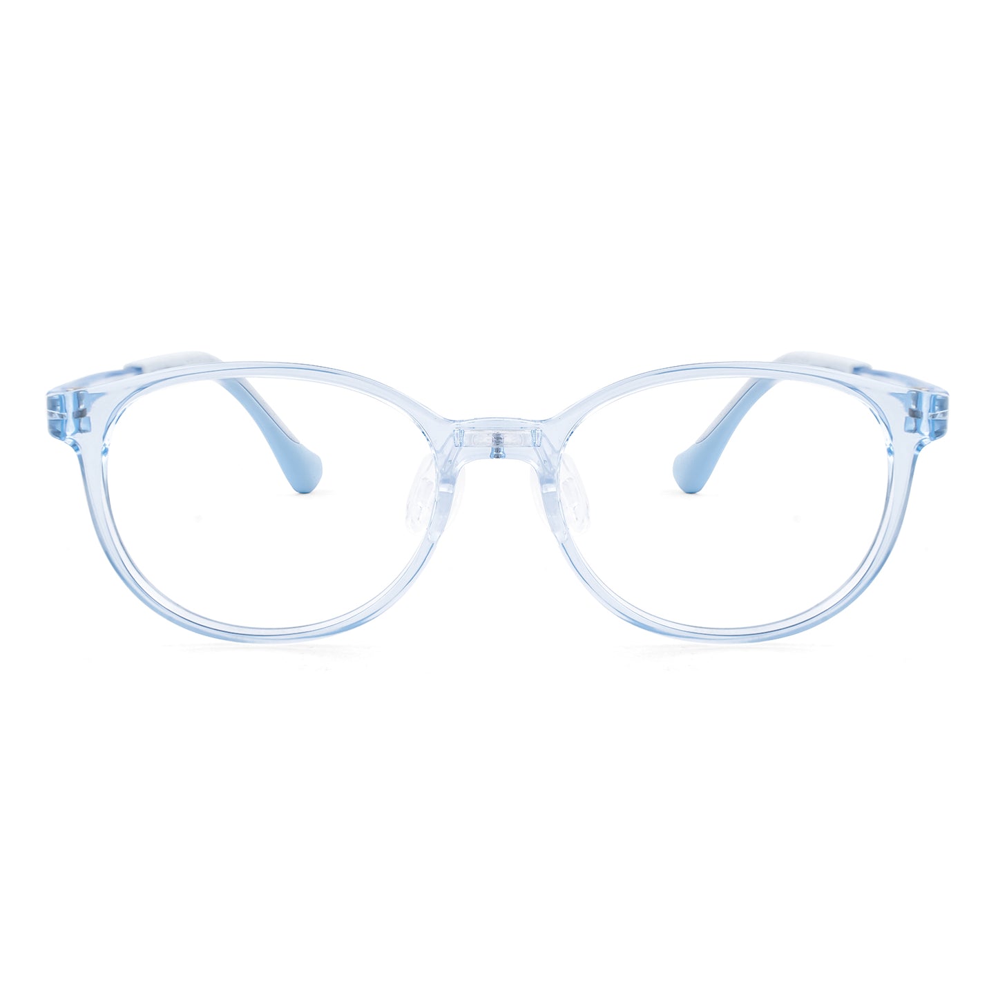Theo blue kids glasses front frame detail