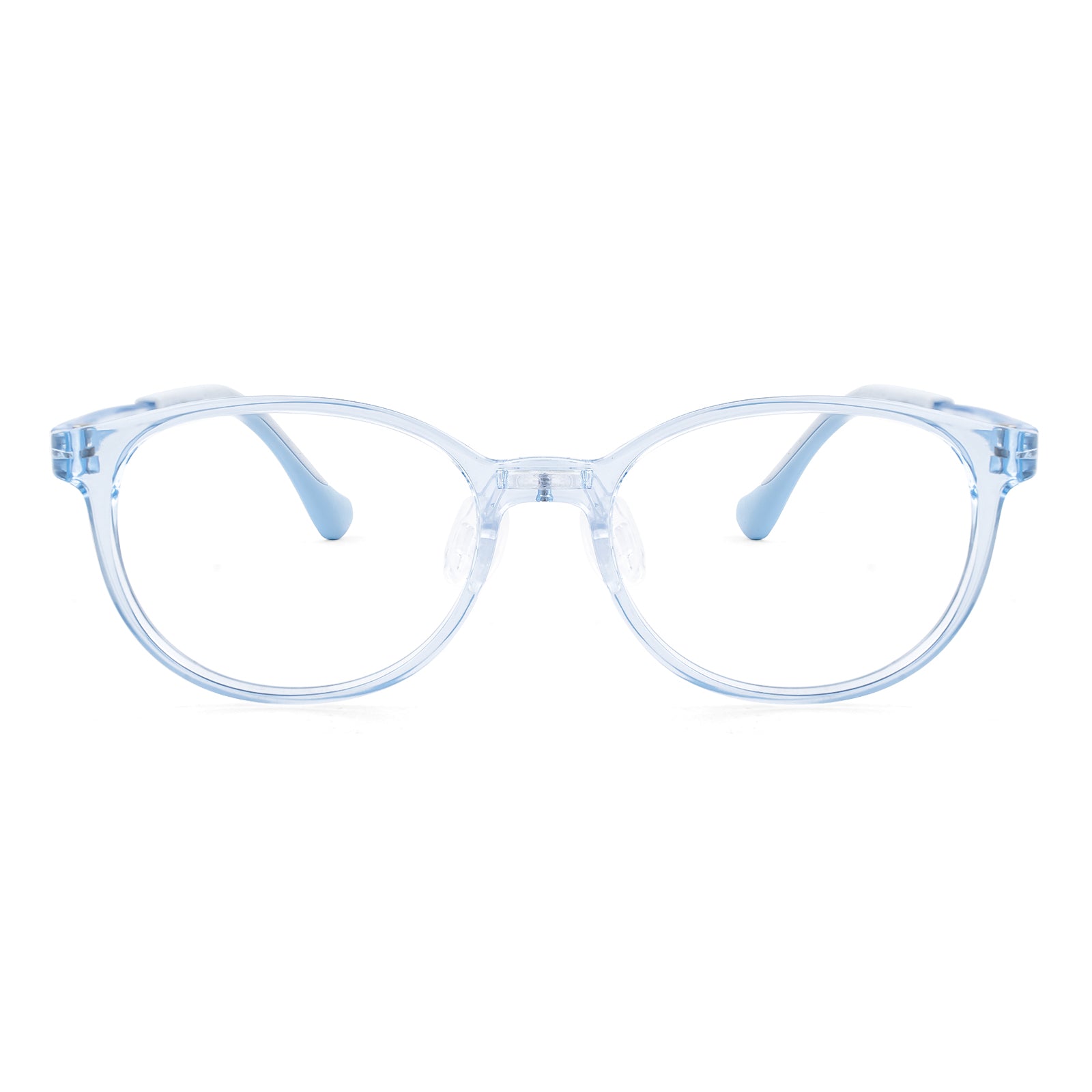 Theo blue kids glasses front frame detail