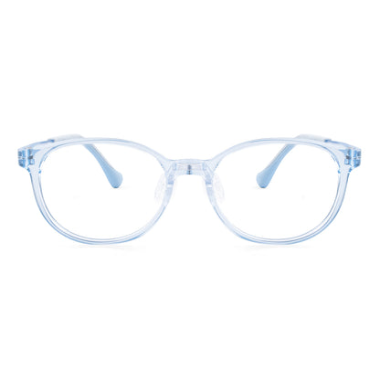 color:Blue | Theo blue kids glasses front frame detail