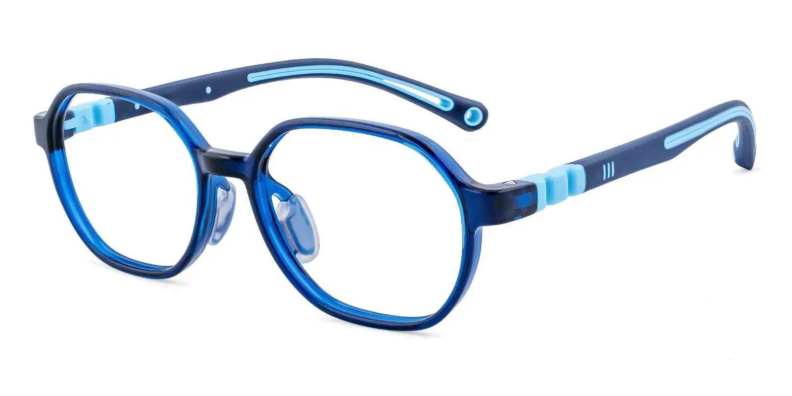 Campbell - Kid's Oval Blue Eyeglasses Frame
