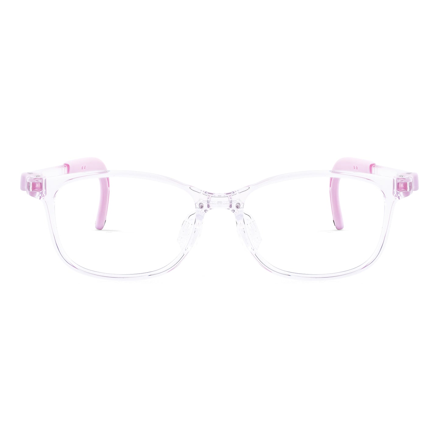 Luna pink kids glasses front frame detail