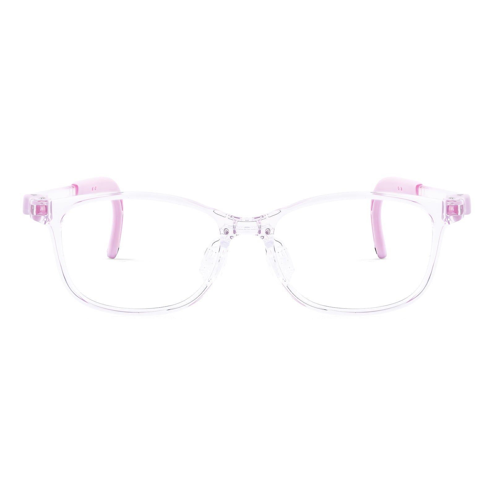 Luna pink kids glasses front frame detail