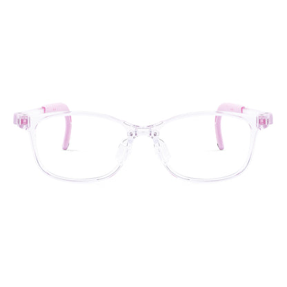 color:Pink | Luna pink kids glasses front frame detail