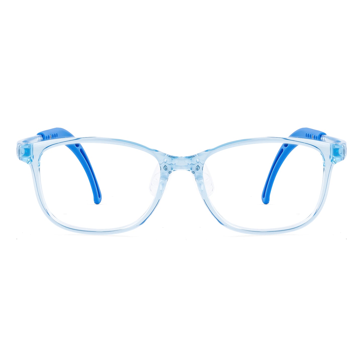 Lily blue kids glasses front frame detail