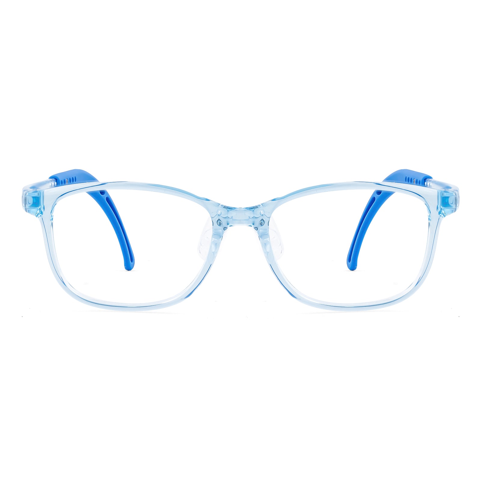 Lily blue kids glasses front frame detail