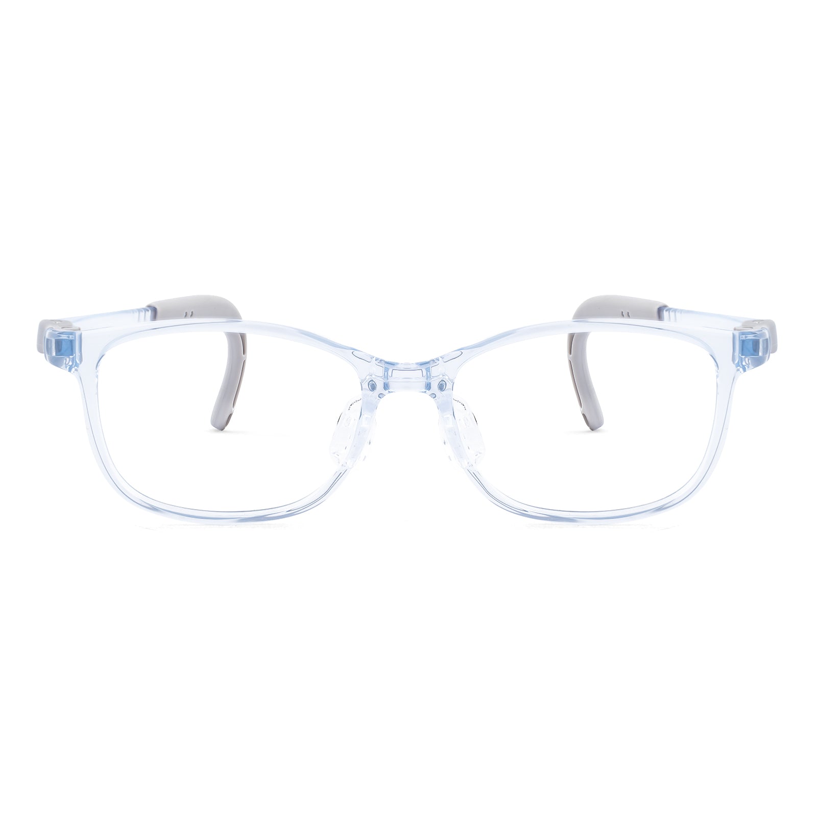 Luna light blue kids glasses front frame detail