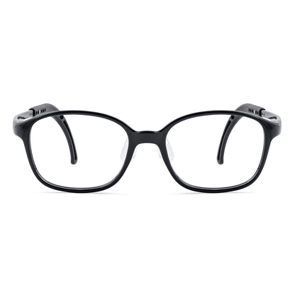 color:Black | Leo black kids glasses front frame detail