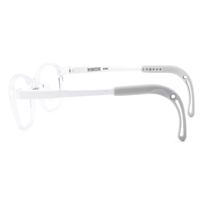 color:Clear-White | Leo clear white kids glasses side view