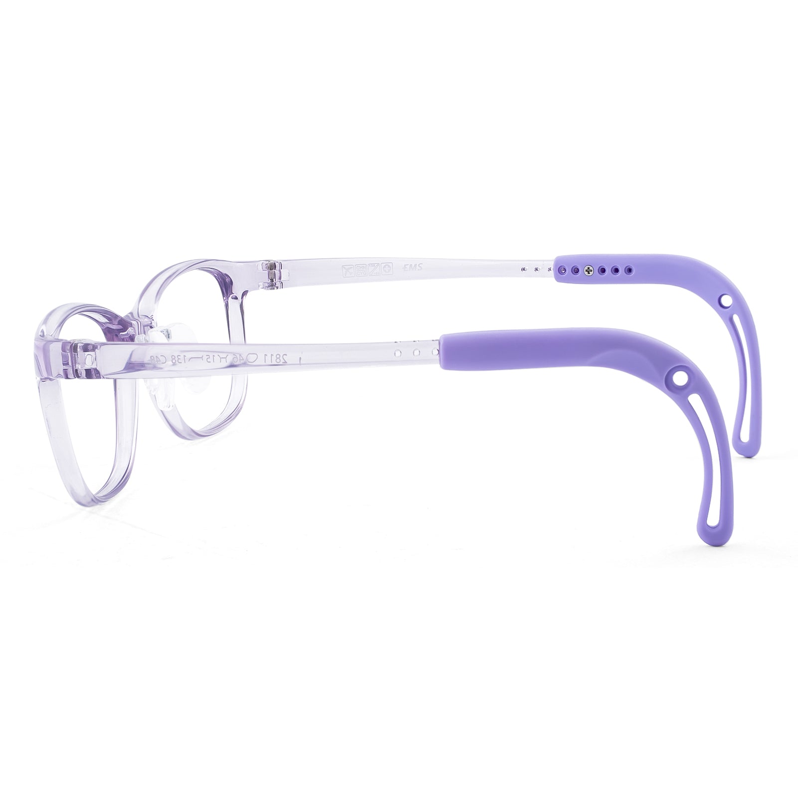 Lily clear purple kids glasses side view