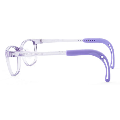 color:Clear-Purple | Lily clear purple kids glasses side view