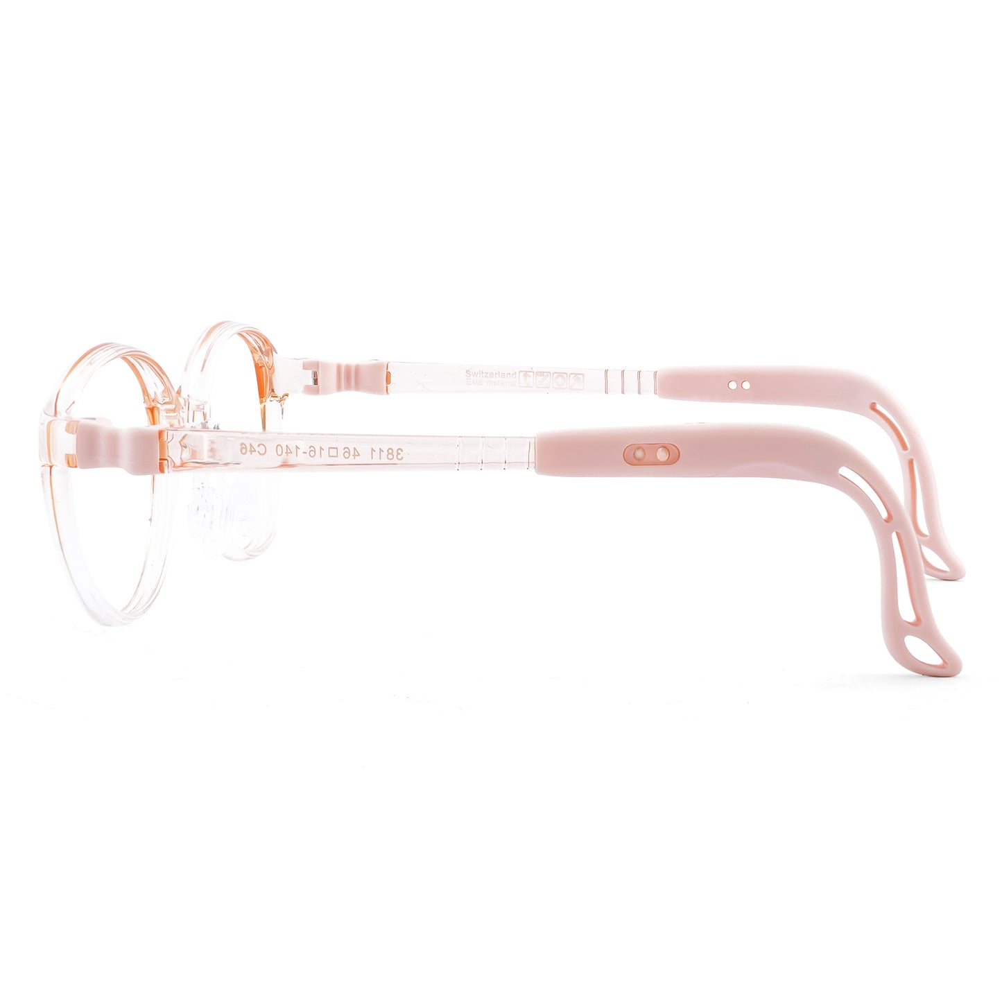 Teddy light orange kids glasses side view